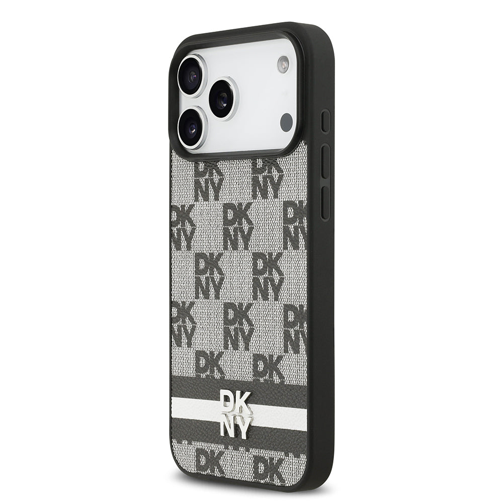 iPhone 17 Pro Max Kılıf DKNY Orjinal Lisanslı M-safe Şarj Özellikli 3D Yazılı Metal Logolu Kılıf