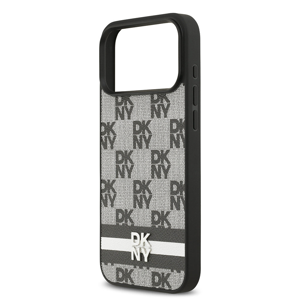 iPhone 17 Pro Max Kılıf DKNY Orjinal Lisanslı M-safe Şarj Özellikli 3D Yazılı Metal Logolu Kılıf