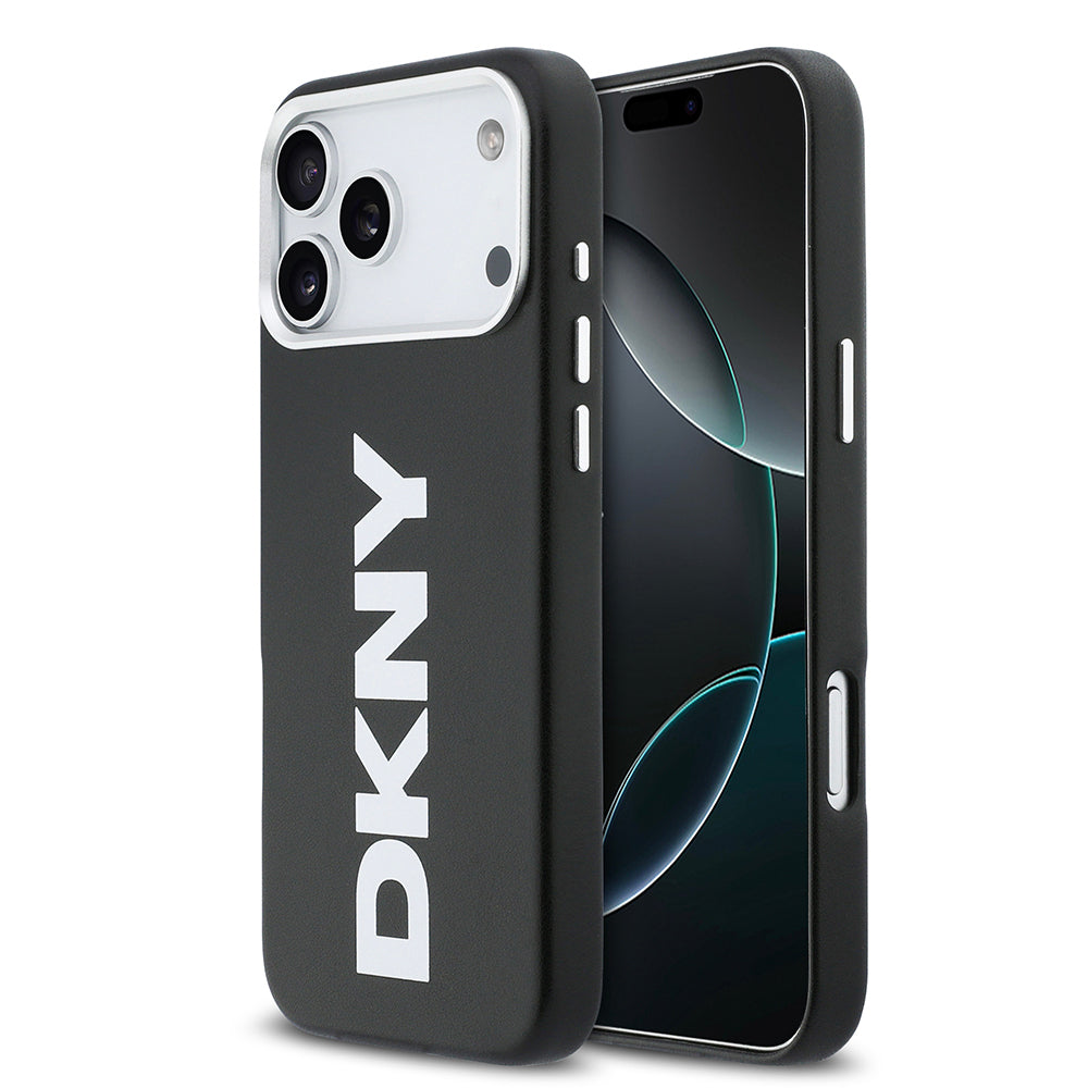 iPhone 17 Pro Max Kılıf DKNY Orjinal Lisanslı M-safe Şarj Özellikli PU Büyük Dikey Logolu Kılıf