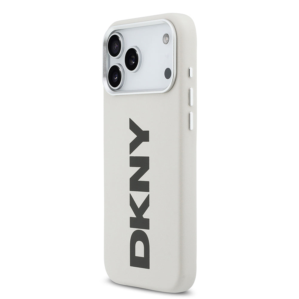 iPhone 17 Pro Max Kılıf DKNY Orjinal Lisanslı M-safe Şarj Özellikli PU Büyük Dikey Logolu Kılıf