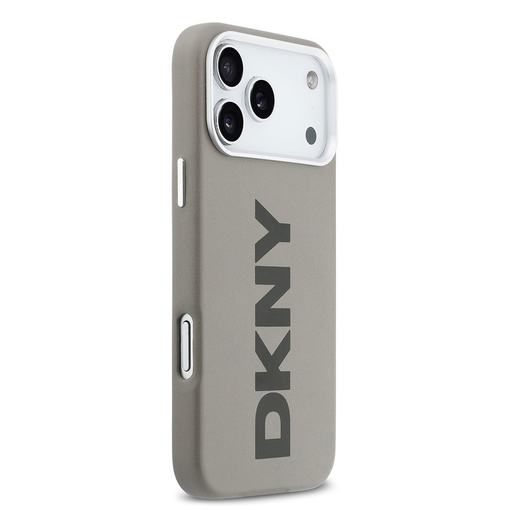 iPhone 17 Pro Max Kılıf DKNY Orjinal Lisanslı M-safe Şarj Özellikli PU Büyük Dikey Logolu Kılıf