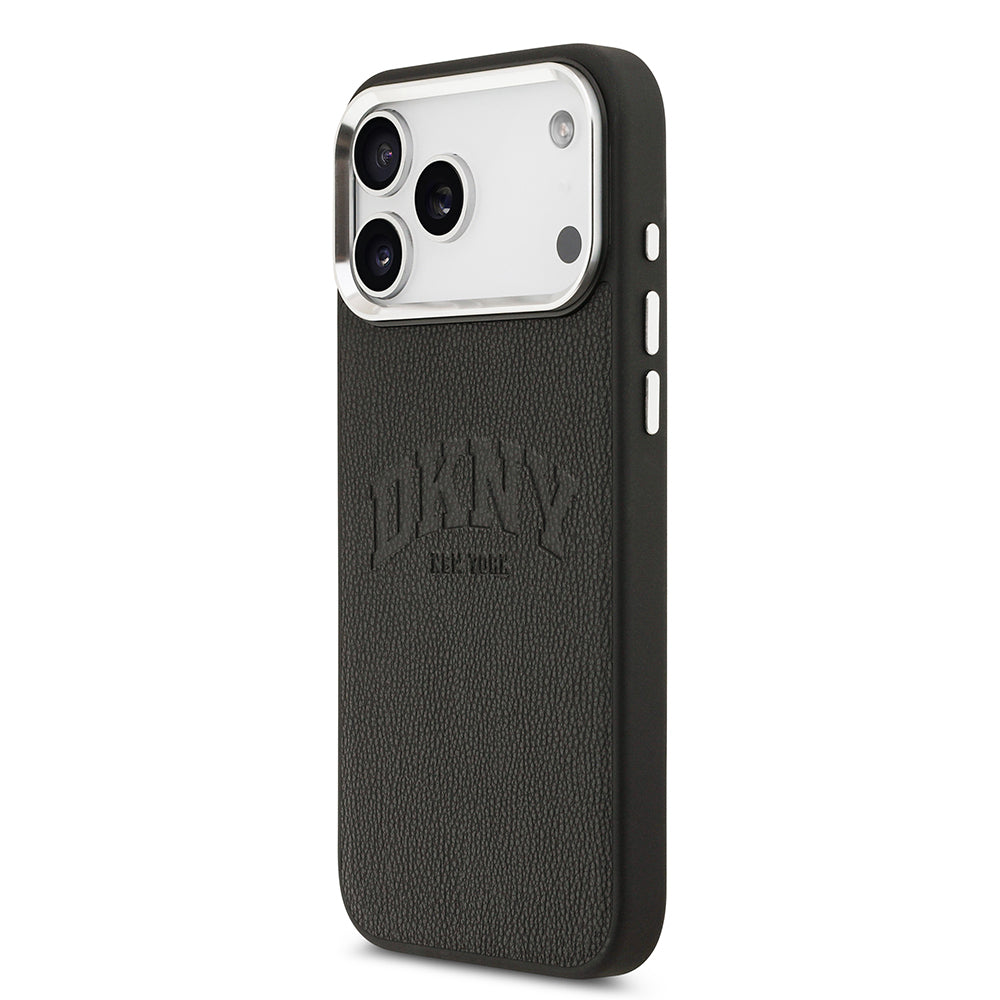 iPhone 17 Pro Max Kılıf DKNY Orjinal Lisanslı M-safe Şarj Özellikli PU Deri Kabartmalı Kılıf