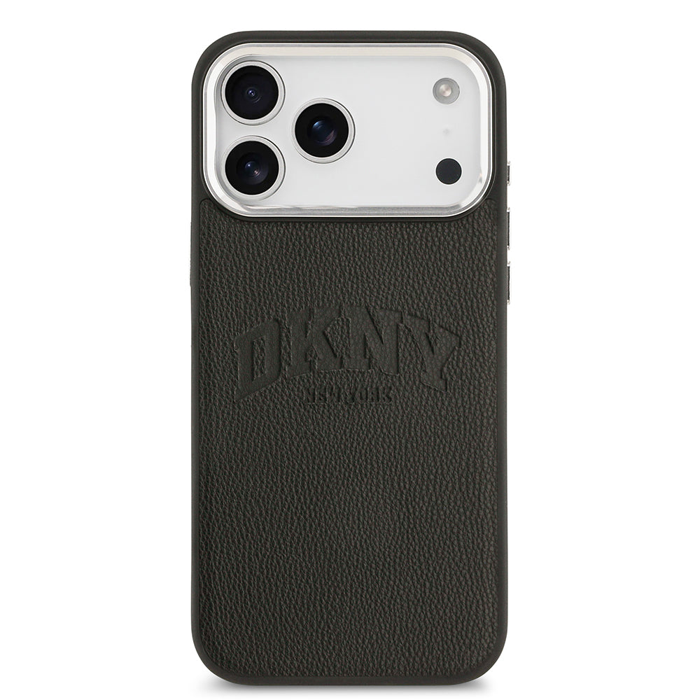 iPhone 17 Pro Max Kılıf DKNY Orjinal Lisanslı M-safe Şarj Özellikli PU Deri Kabartmalı Kılıf