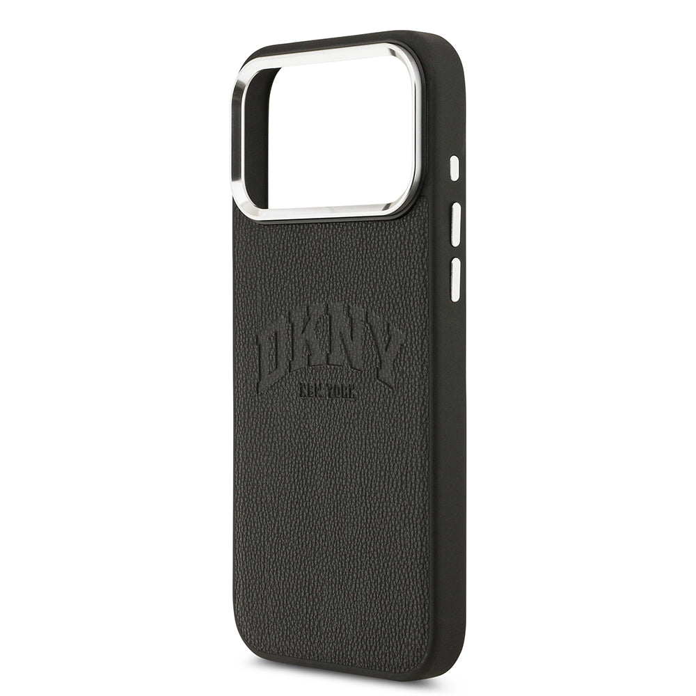 iPhone 17 Pro Max Kılıf DKNY Orjinal Lisanslı M-safe Şarj Özellikli PU Deri Kabartmalı Kılıf