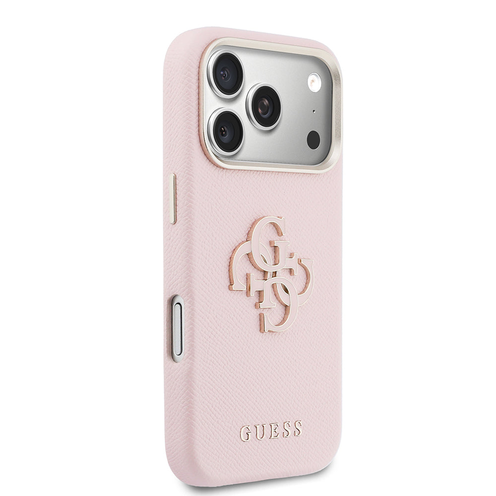 iPhone 17 Pro Max Kılıf Guess Orijinal Lisanslı 4G Büyük Metal Kamera Çerçeveli PU Deri Resin Kılıf