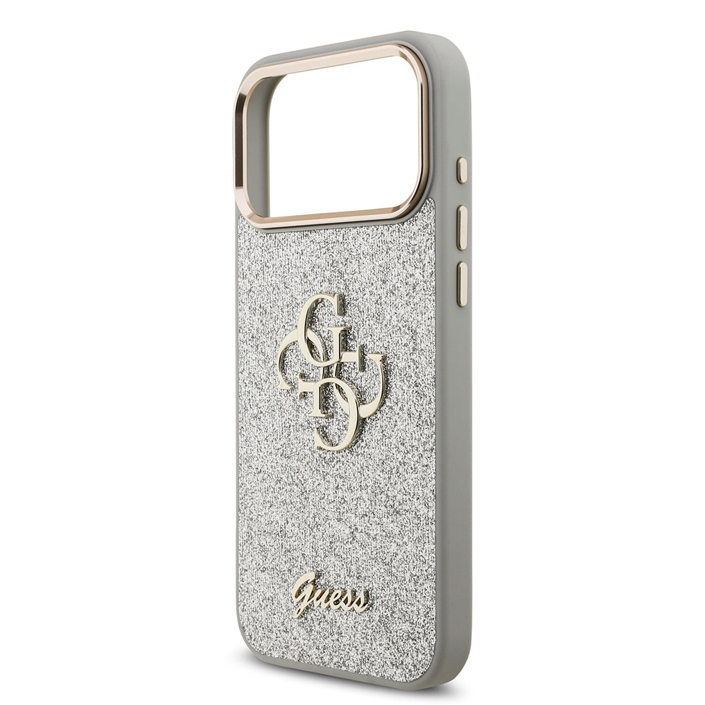iPhone 17 Pro Max Kılıf Guess Orijinal Lisanslı 4G Büyük Metal Kamera Çerçeveli ve Logolu Glitter Kılıf