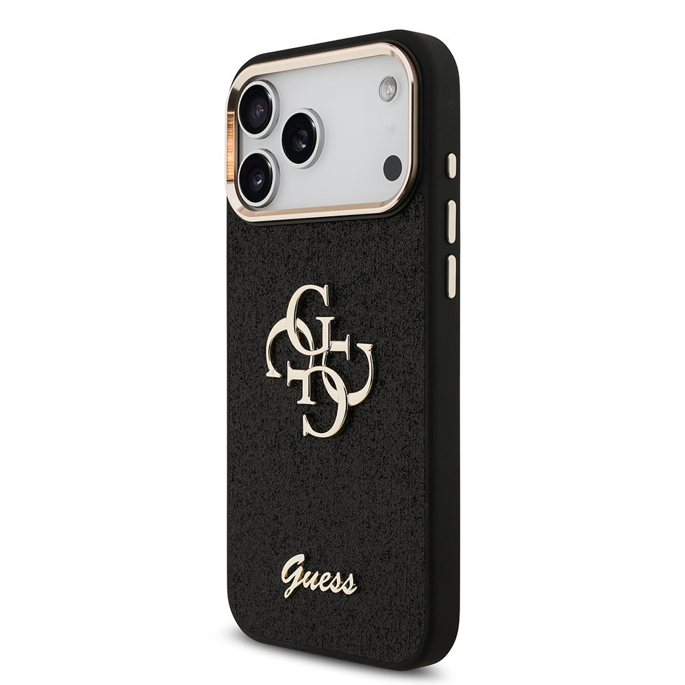 iPhone 17 Pro Max Kılıf Guess Orijinal Lisanslı 4G Büyük Metal Kamera Çerçeveli ve Logolu Glitter Kılıf