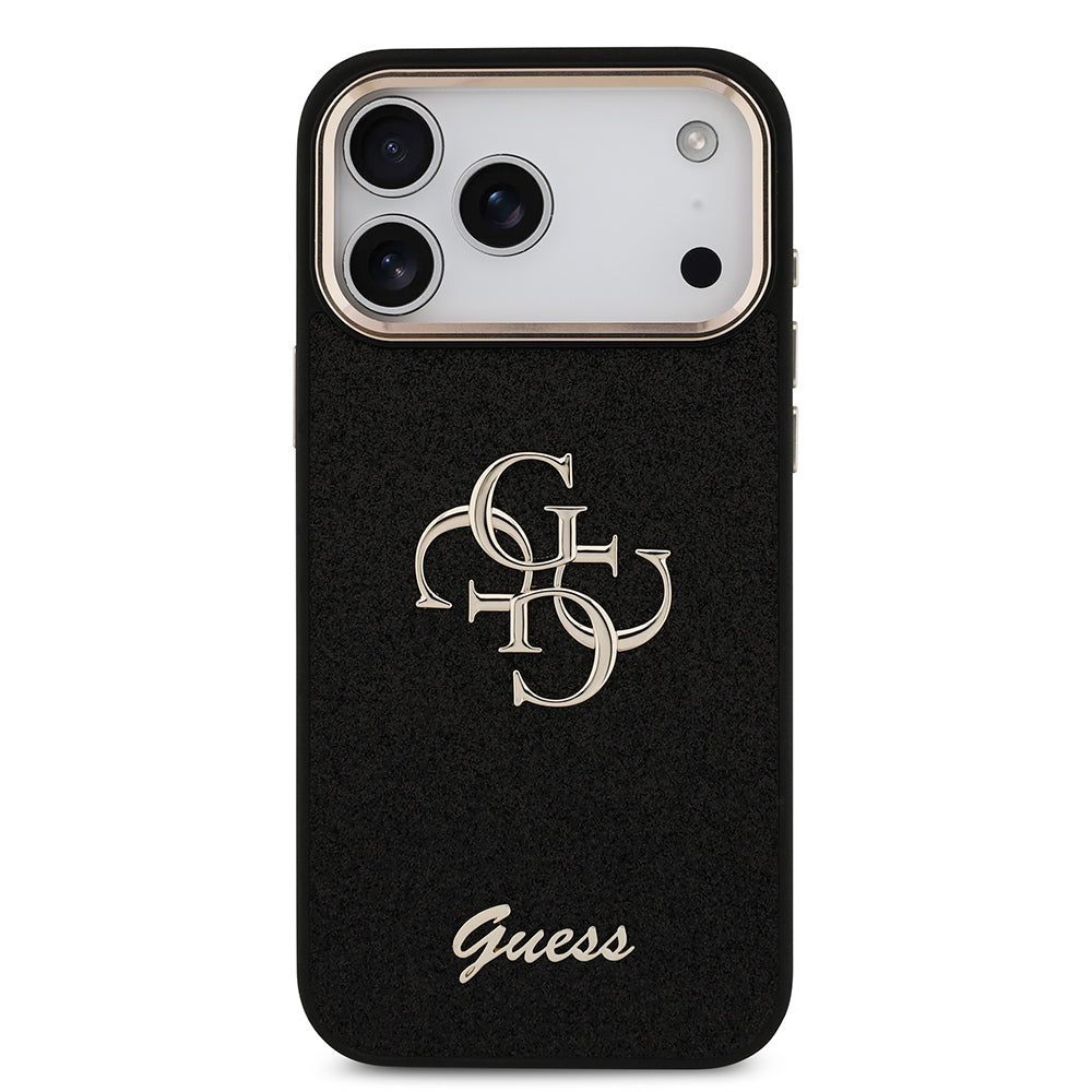 iPhone 17 Pro Max Kılıf Guess Orijinal Lisanslı 4G Büyük Metal Kamera Çerçeveli ve Logolu Glitter Kılıf
