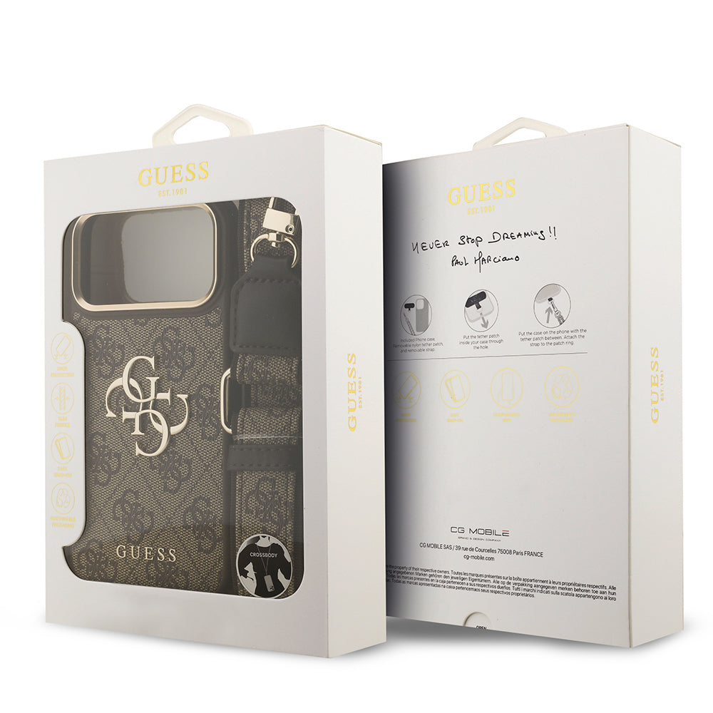 iPhone 17 Pro Max Kılıf Guess Orijinal Lisanslı 4G Büyük Metal Logolu Kalın Askılı Kılıf