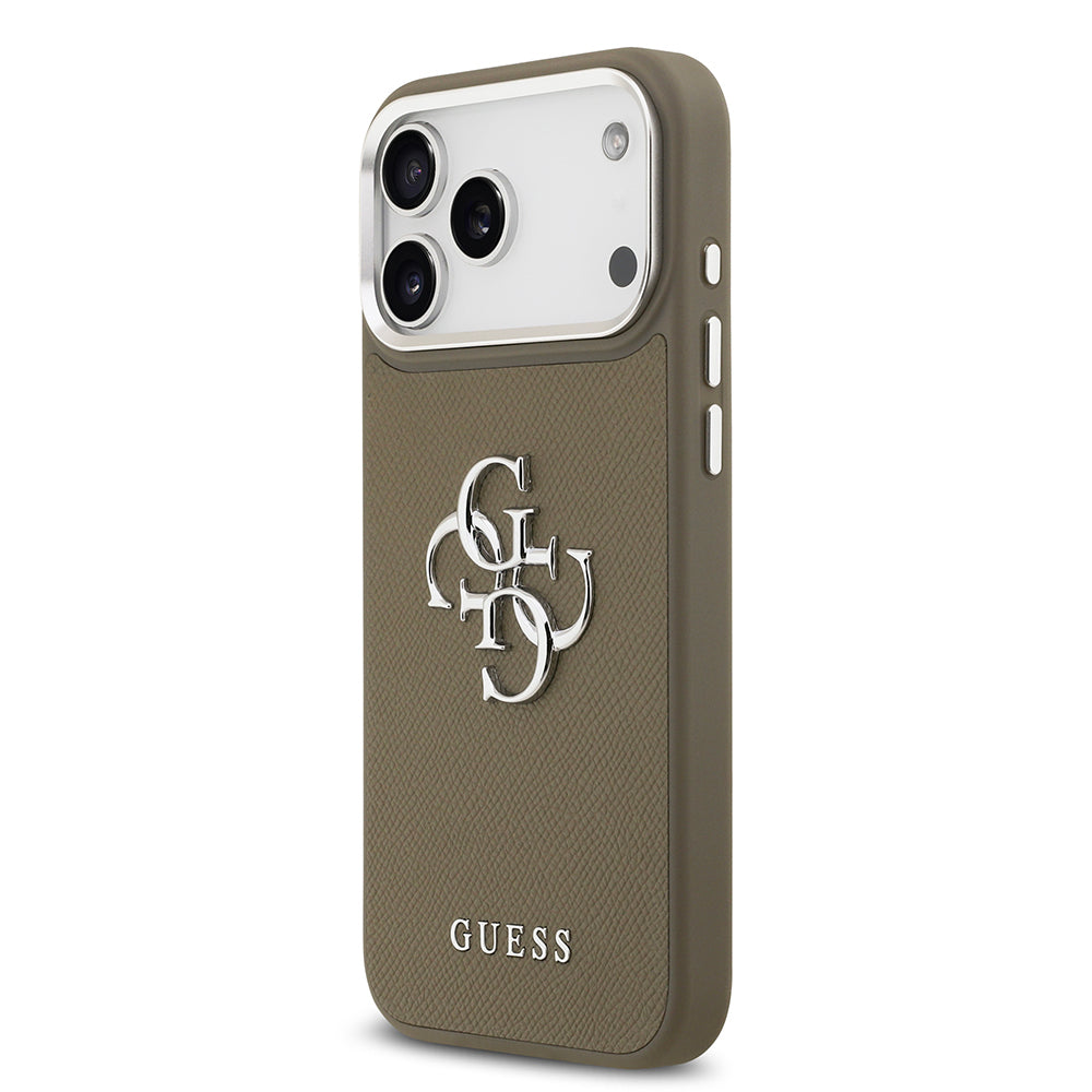 iPhone 17 Pro Max Kılıf Guess Orijinal Lisanslı Grained 4G Metal Büyük Logolu Kılıf