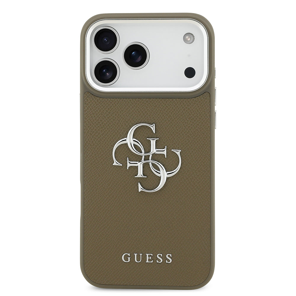 iPhone 17 Pro Max Kılıf Guess Orijinal Lisanslı Grained 4G Metal Büyük Logolu Kılıf