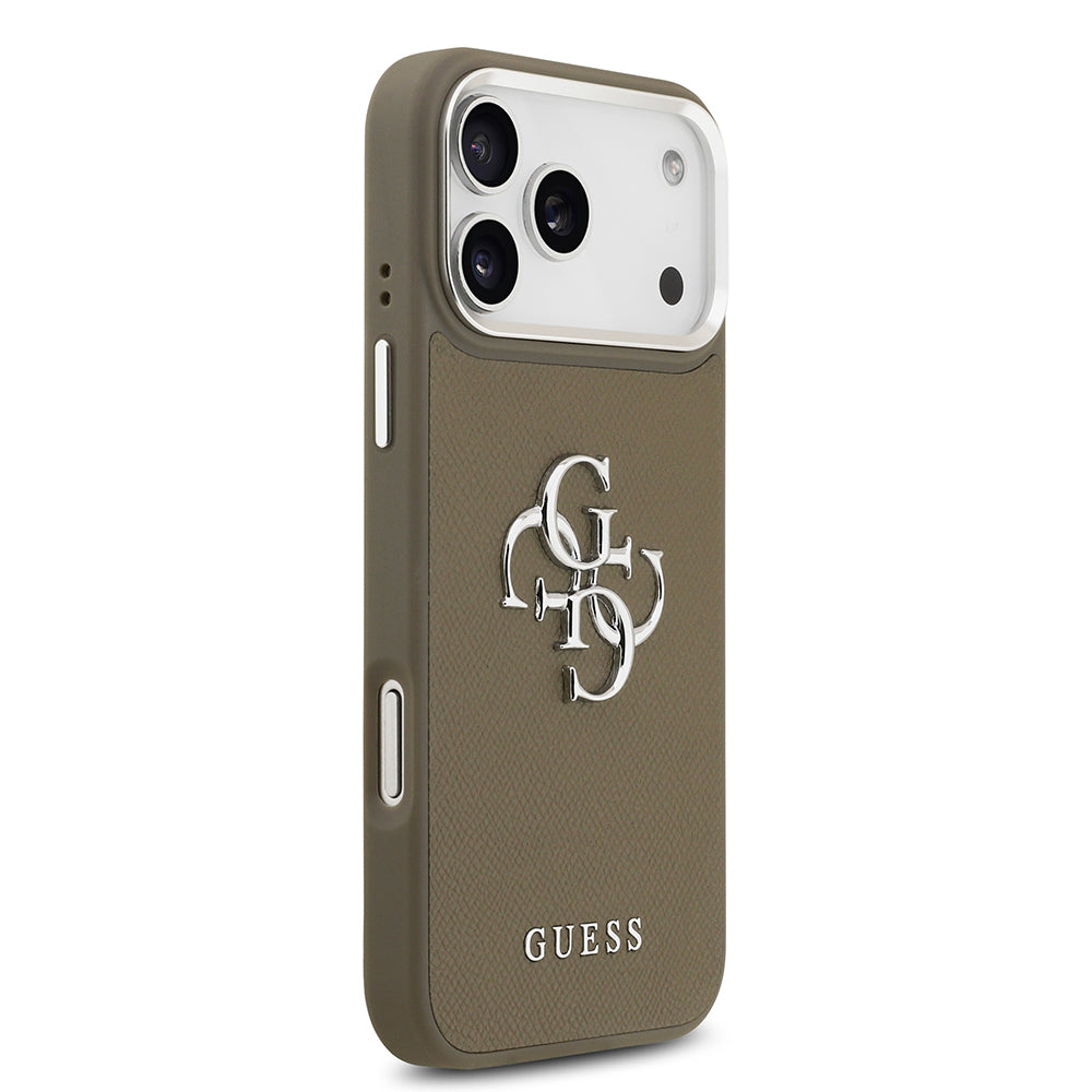 iPhone 17 Pro Max Kılıf Guess Orijinal Lisanslı Grained 4G Metal Büyük Logolu Kılıf