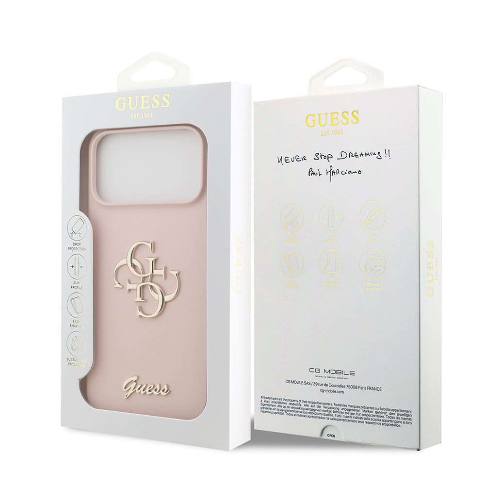 iPhone 17 Pro Max Kılıf Guess Orijinal Lisanslı Grained Yazı Logolu Kılıf