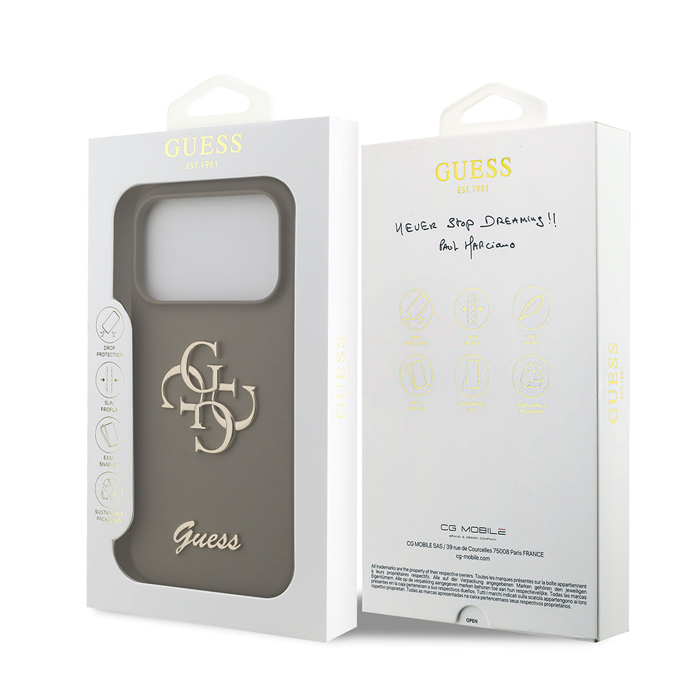iPhone 17 Pro Max Kılıf Guess Orijinal Lisanslı Grained Yazı Logolu Kılıf