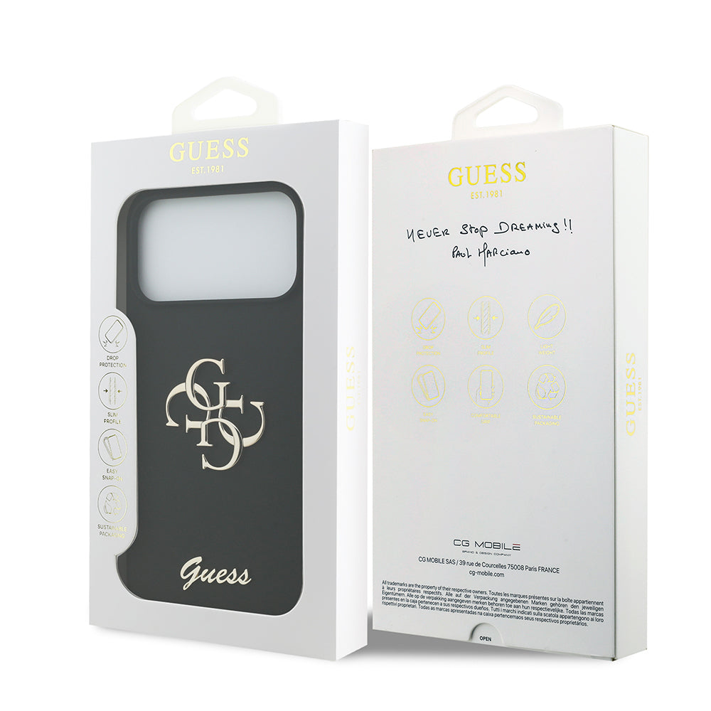 iPhone 17 Pro Max Kılıf Guess Orijinal Lisanslı Grained Yazı Logolu Kılıf