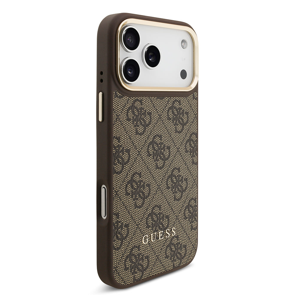 iPhone 17 Pro Max Kılıf Guess Orijinal Lisanslı M-safe Şarj Özellikli 4G Metal Büyük Logolu Kartlıklı Kılıf