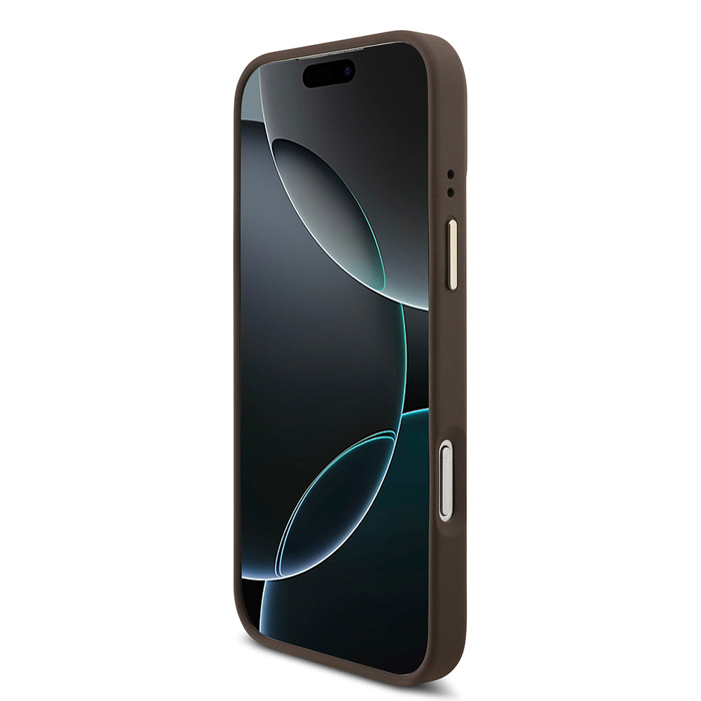 iPhone 17 Pro Max Kılıf Guess Orijinal Lisanslı M-safe Şarj Özellikli 4G Metal Büyük Logolu Kartlıklı Kılıf