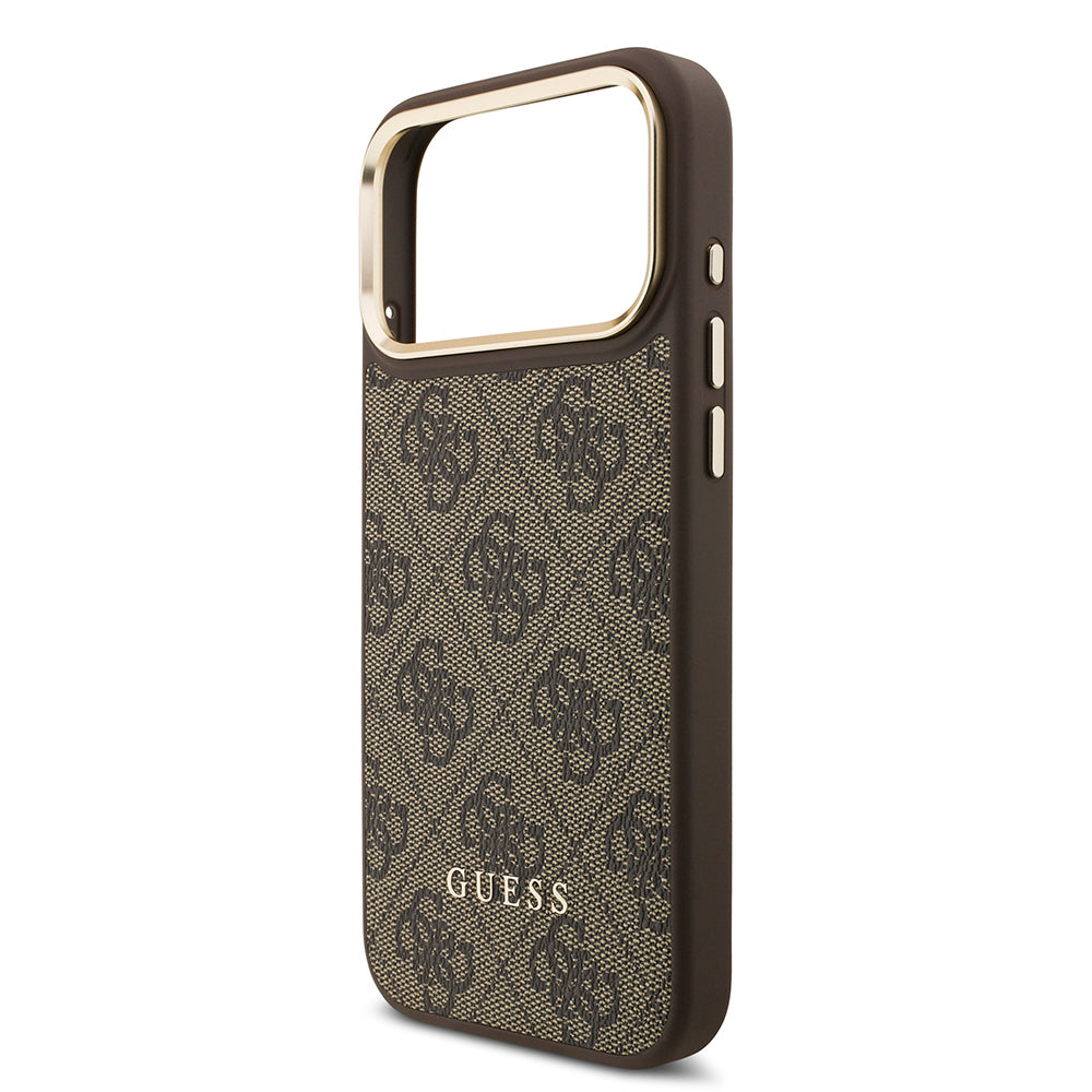 iPhone 17 Pro Max Kılıf Guess Orijinal Lisanslı M-safe Şarj Özellikli 4G Metal Büyük Logolu Kartlıklı Kılıf