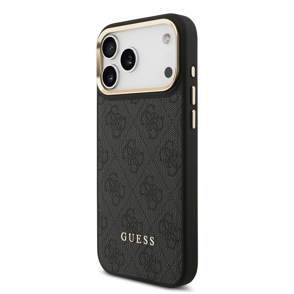 iPhone 17 Pro Max Kılıf Guess Orijinal Lisanslı M-safe Şarj Özellikli 4G Metal Büyük Logolu Kartlıklı Kılıf