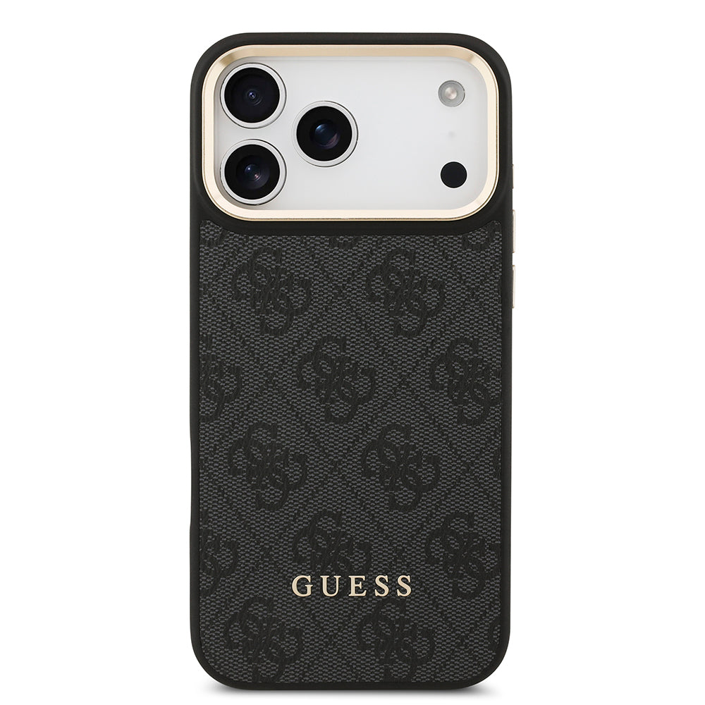 iPhone 17 Pro Max Kılıf Guess Orijinal Lisanslı M-safe Şarj Özellikli 4G Metal Büyük Logolu Kartlıklı Kılıf