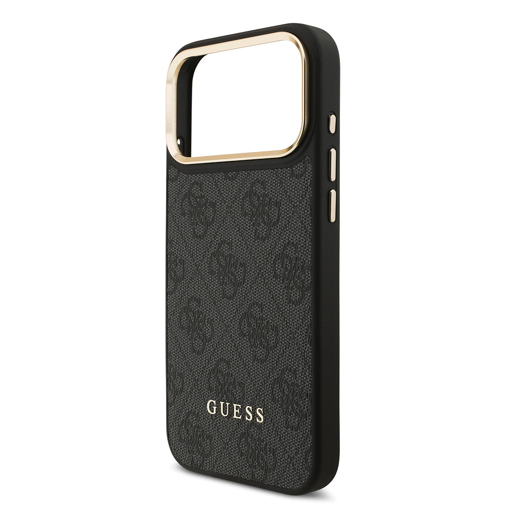 iPhone 17 Pro Max Kılıf Guess Orijinal Lisanslı M-safe Şarj Özellikli 4G Metal Büyük Logolu Kartlıklı Kılıf