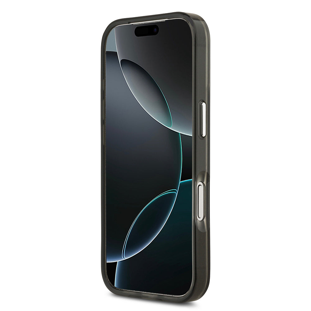 iPhone 17 Pro Max Kılıf Guess Orijinal Lisanslı M-safe Şarj Özellikli IML Baskılı Üçgen Logolu Metal Kamera Çerçeveli Kılıf
