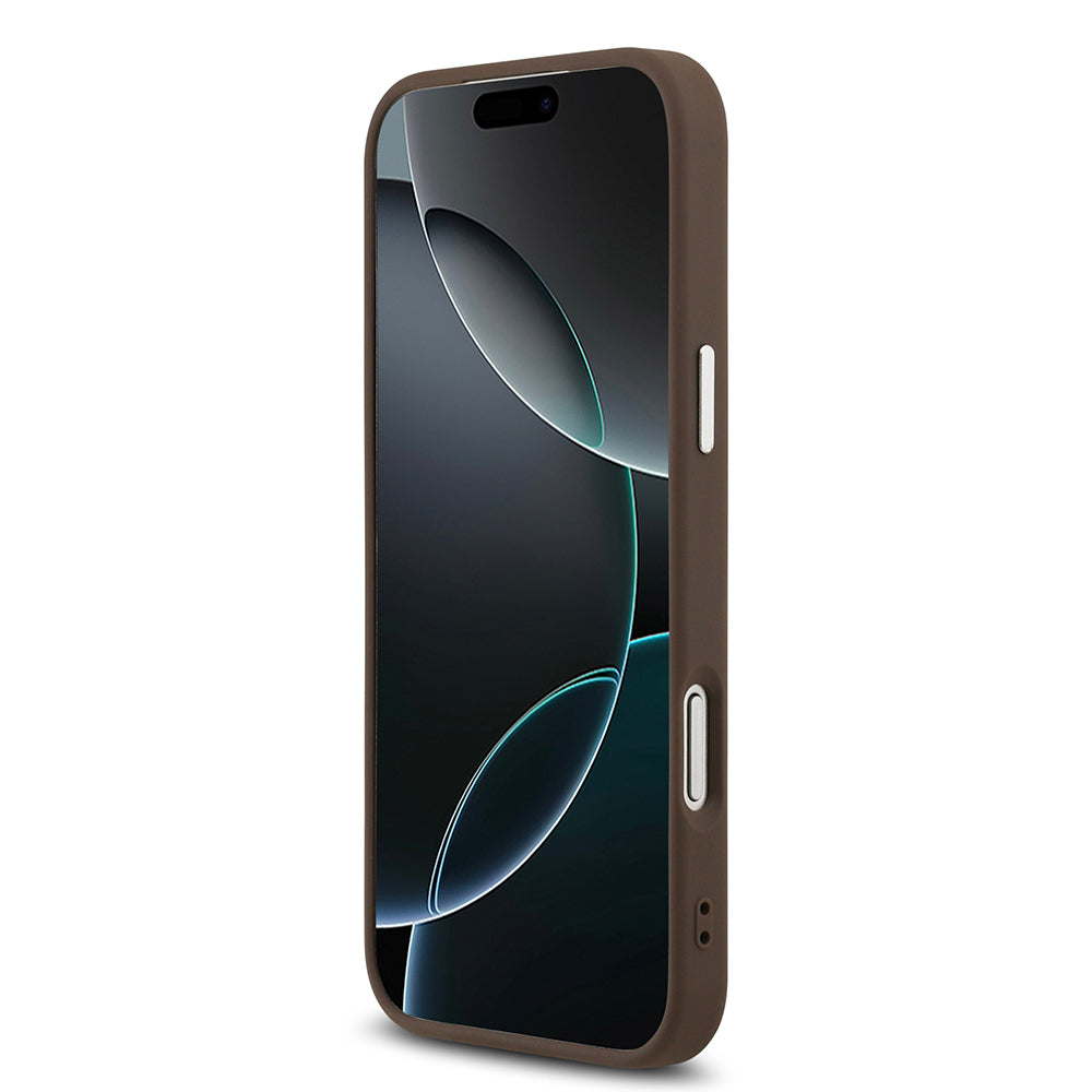iPhone 17 Pro Max Kılıf Guess Orijinal Lisanslı M-safe Şarj Özellikli Klasik Yazı Logolu PU Deri Kılıf