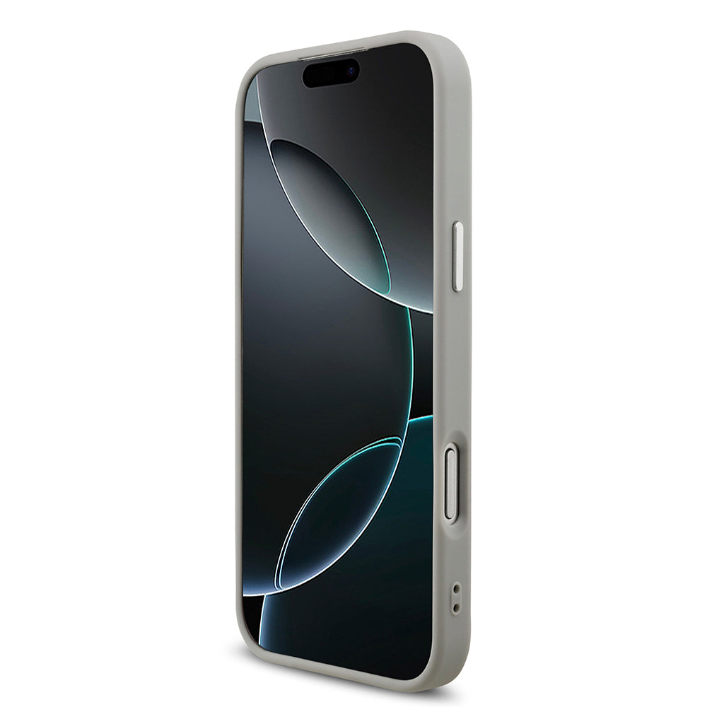 iPhone 17 Pro Max Kılıf Guess Orijinal Lisanslı M-safe Şarj Özellikli Metal Kamera Çerçeveli Üçgen Logolu Glitter Kılıf