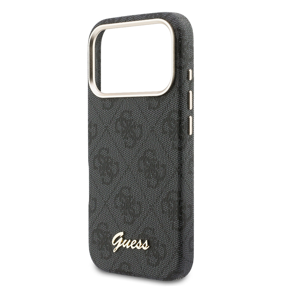 iPhone 17 Pro Max Kılıf Guess Orijinal Lisanslı M-safe Şarj Özellikli Script Yazı Logolu 4G Desenli Kılıf