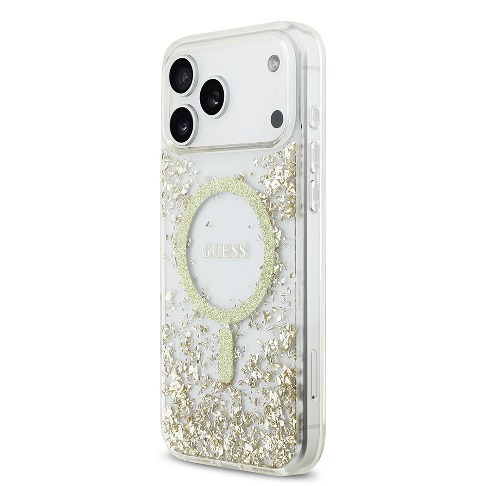 iPhone 17 Pro Max Kılıf Guess Orijinal Lisanslı M-safe Şarj Özellikli Transparan Resin Bottom Kılıf