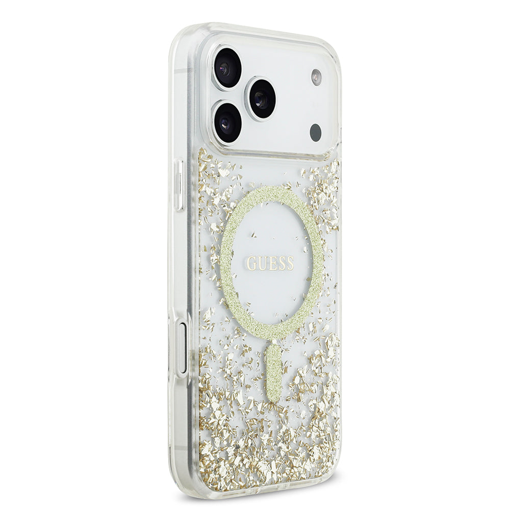 iPhone 17 Pro Max Kılıf Guess Orijinal Lisanslı M-safe Şarj Özellikli Transparan Resin Bottom Kılıf