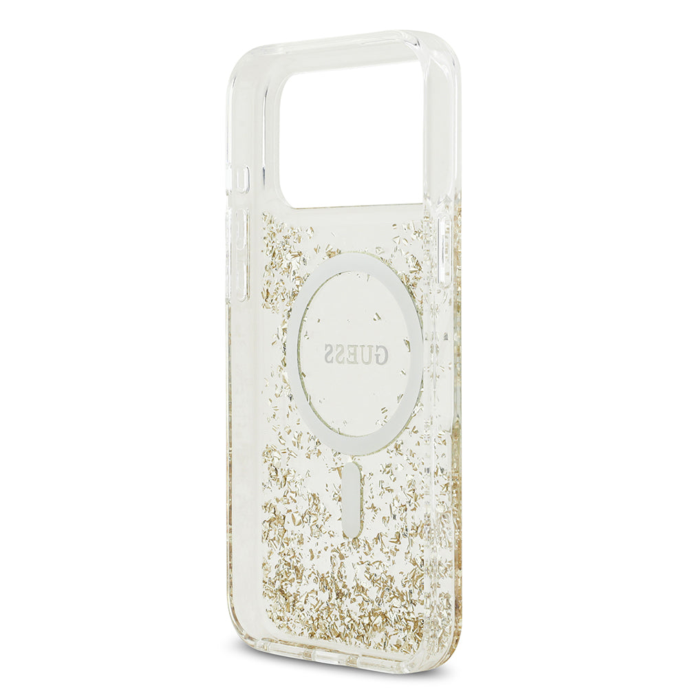 iPhone 17 Pro Max Kılıf Guess Orijinal Lisanslı M-safe Şarj Özellikli Transparan Resin Bottom Kılıf