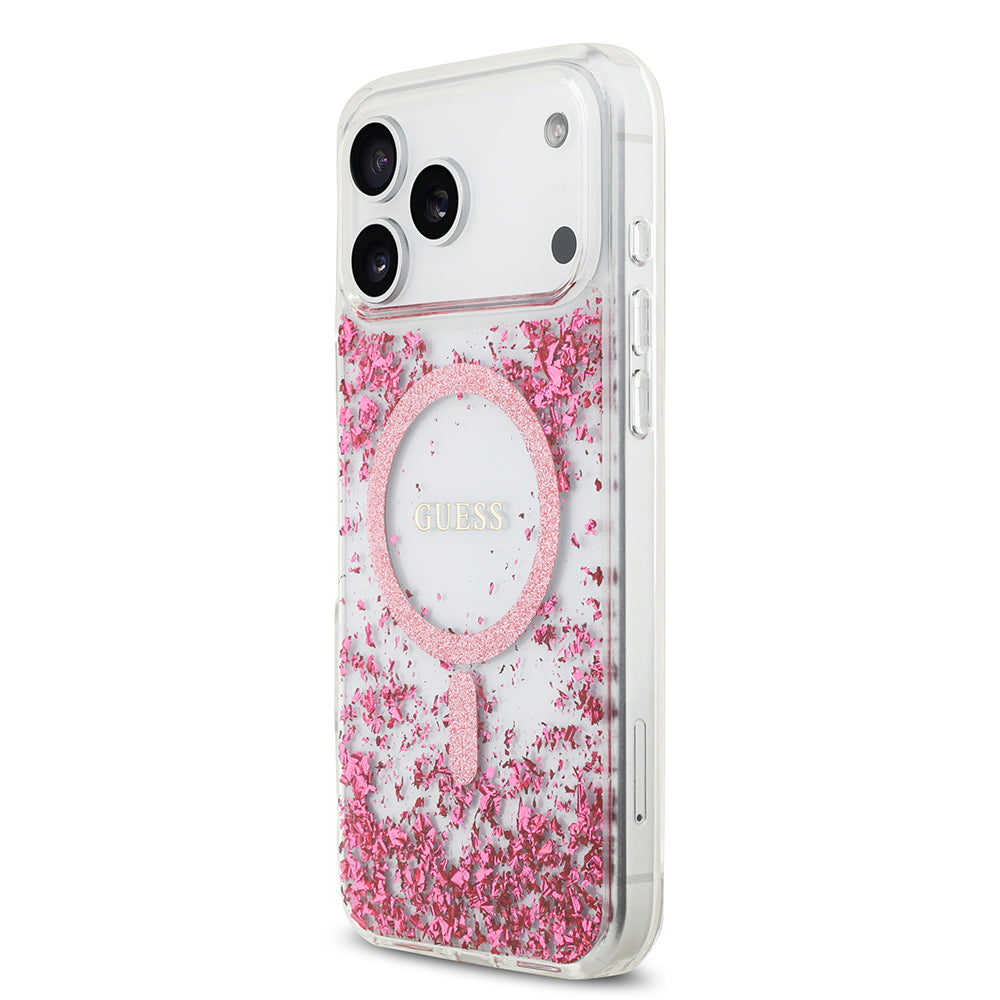 iPhone 17 Pro Max Kılıf Guess Orijinal Lisanslı M-safe Şarj Özellikli Transparan Resin Bottom Kılıf