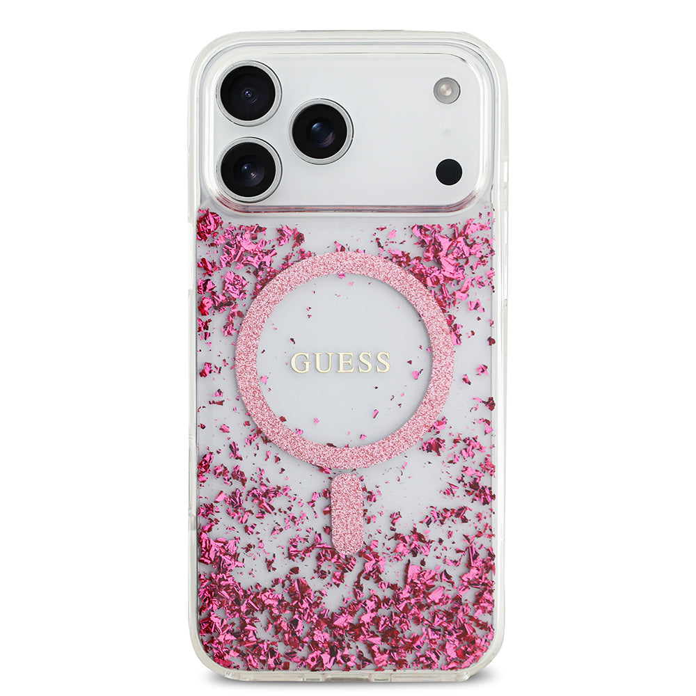 iPhone 17 Pro Max Kılıf Guess Orijinal Lisanslı M-safe Şarj Özellikli Transparan Resin Bottom Kılıf