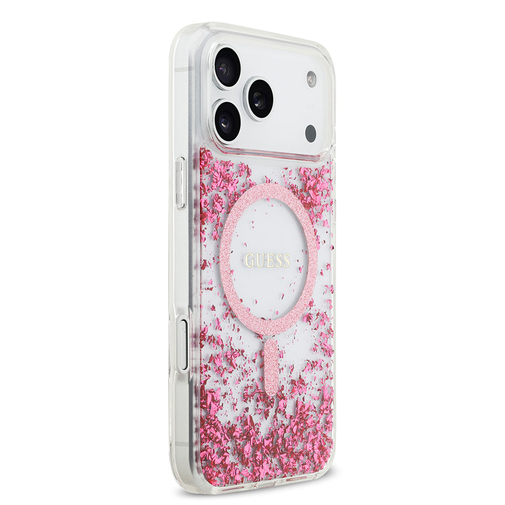 iPhone 17 Pro Max Kılıf Guess Orijinal Lisanslı M-safe Şarj Özellikli Transparan Resin Bottom Kılıf