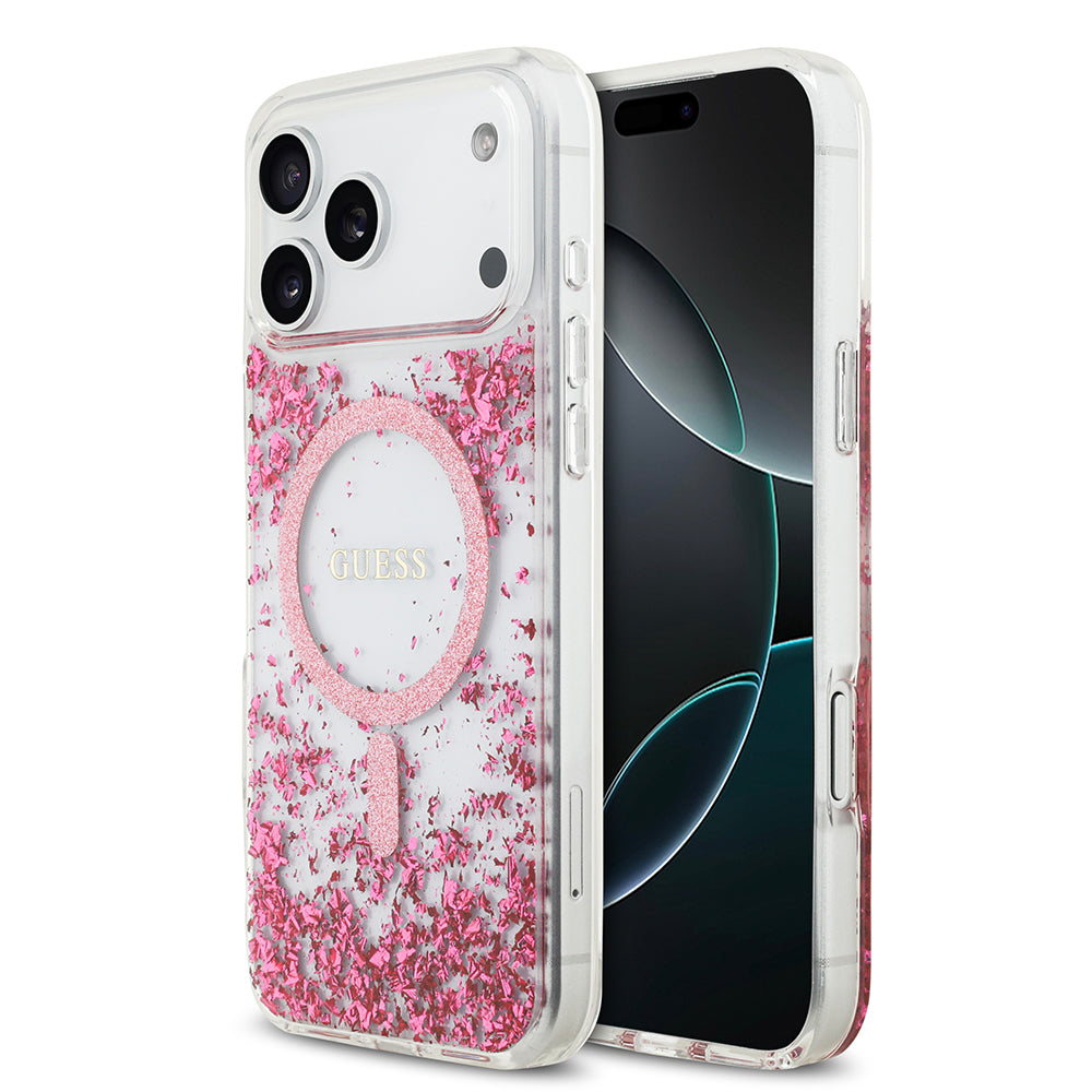 iPhone 17 Pro Max Kılıf Guess Orijinal Lisanslı M-safe Şarj Özellikli Transparan Resin Bottom Kılıf