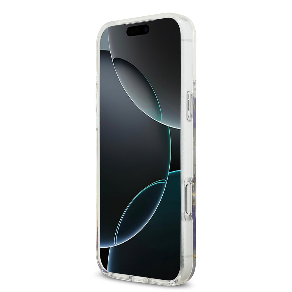 iPhone 17 Pro Max Kılıf Guess Orijinal Lisanslı M-safe Şarj Özellikli Transparan Resin Flowers Kılıf