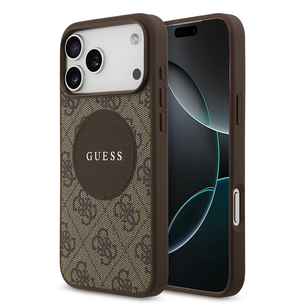 iPhone 17 Pro Max Kılıf Guess Orijinal Lisanslı M-safe Şarj Özellikli Yazı Logolu Circle Classic Kılıf