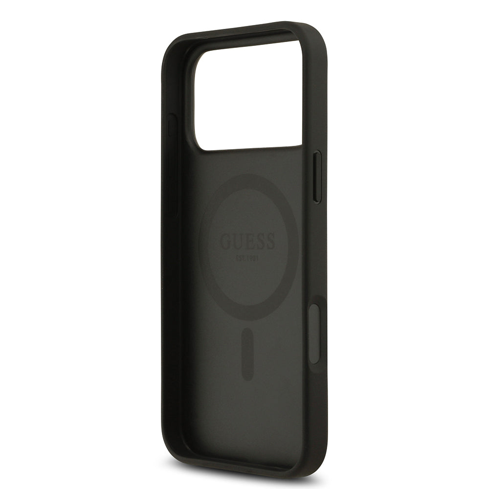iPhone 17 Pro Max Kılıf Guess Orijinal Lisanslı M-safe Şarj Özellikli Yazı Logolu Circle Classic Kılıf