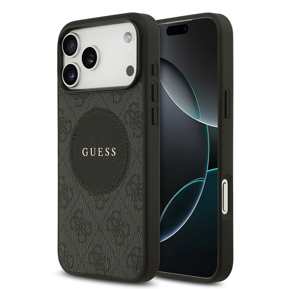 iPhone 17 Pro Max Kılıf Guess Orijinal Lisanslı M-safe Şarj Özellikli Yazı Logolu Circle Classic Kılıf