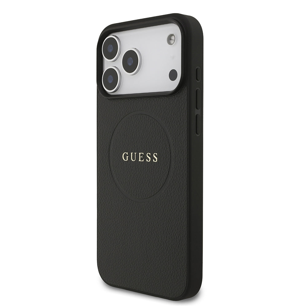 iPhone 17 Pro Max Kılıf Guess Orijinal Lisanslı M-safe Şarj Özellikli Yazı Logolu PU Deri Kılıf