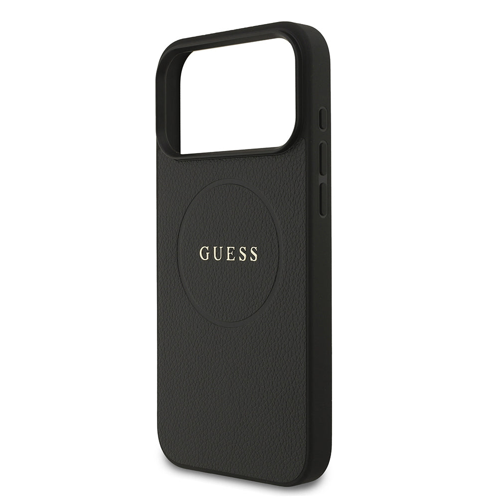 iPhone 17 Pro Max Kılıf Guess Orijinal Lisanslı M-safe Şarj Özellikli Yazı Logolu PU Deri Kılıf