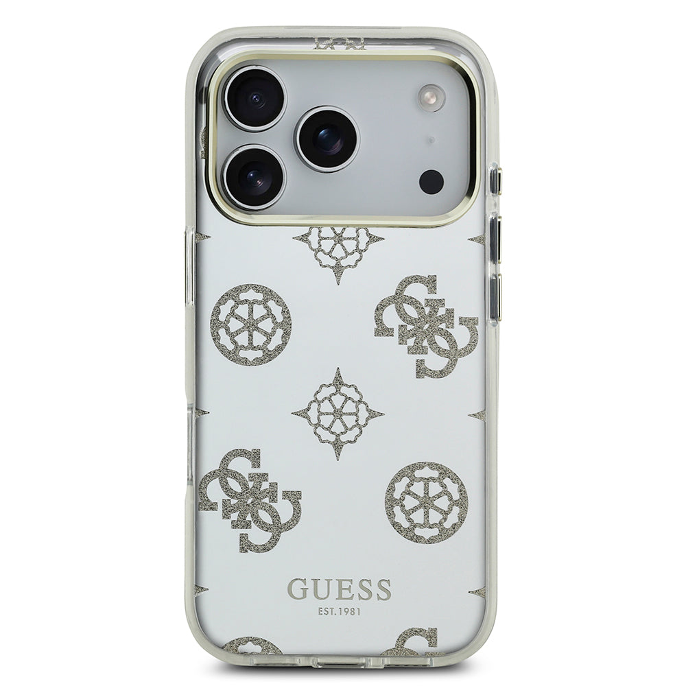 iPhone 17 Pro Max Kılıf Guess Orijinal Lisanslı Metal Kamera Çerçeveli Simli Aynalı Kılıf