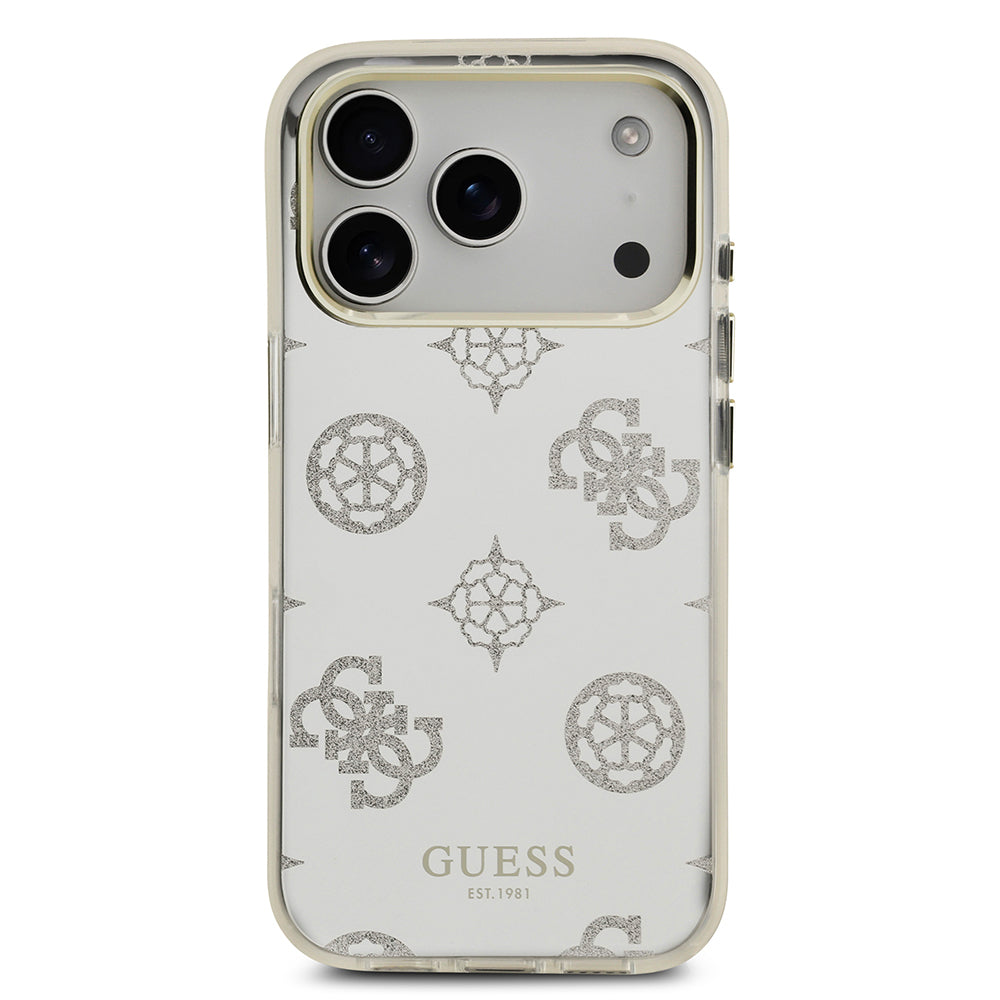 iPhone 17 Pro Max Kılıf Guess Orijinal Lisanslı Metal Kamera Çerçeveli Simli Aynalı Kılıf