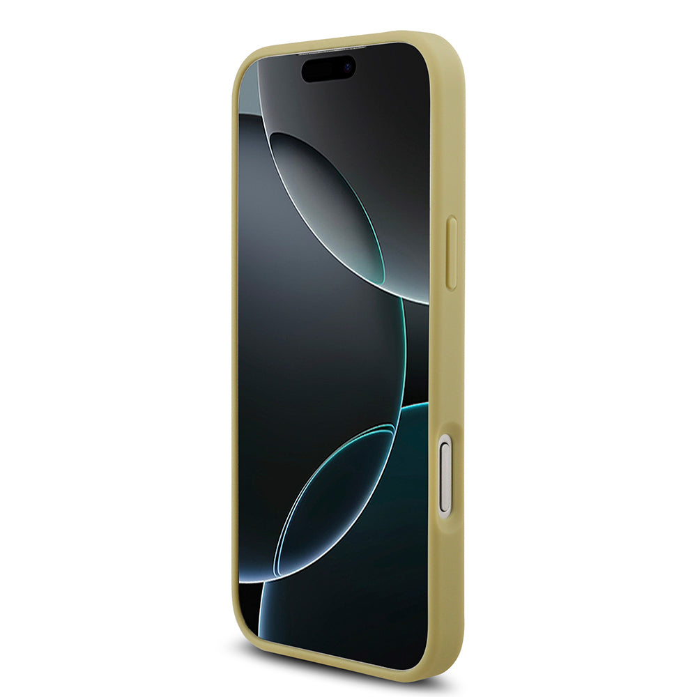 iPhone 17 Pro Max Kılıf Guess Orijinal Lisanslı Taşlı Arka Yüzey Üçgen Logolu Kılıf