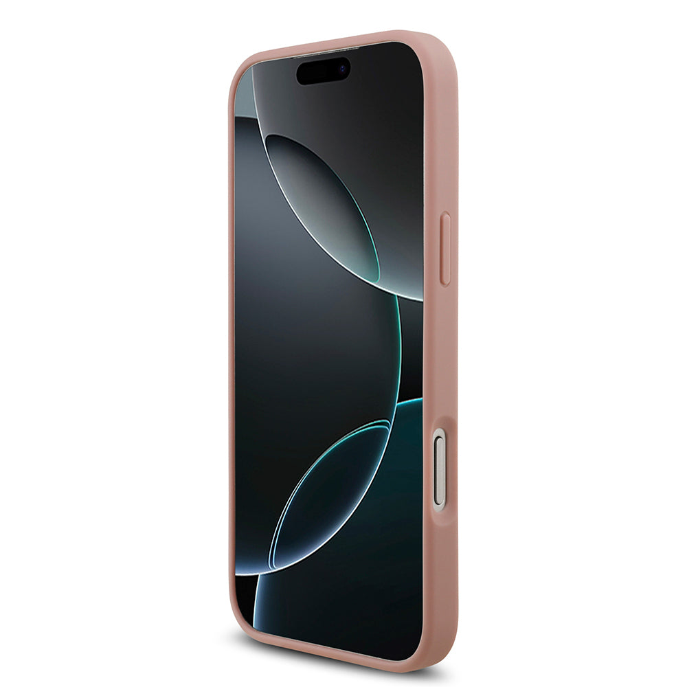 iPhone 17 Pro Max Kılıf Guess Orijinal Lisanslı Taşlı Arka Yüzey Üçgen Logolu Kılıf
