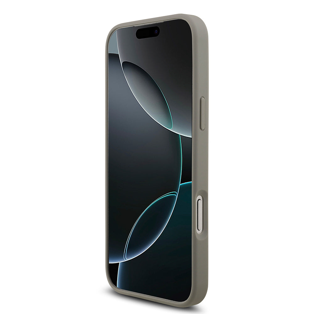 iPhone 17 Pro Max Kılıf Guess Orijinal Lisanslı Taşlı Arka Yüzey Üçgen Logolu Kılıf