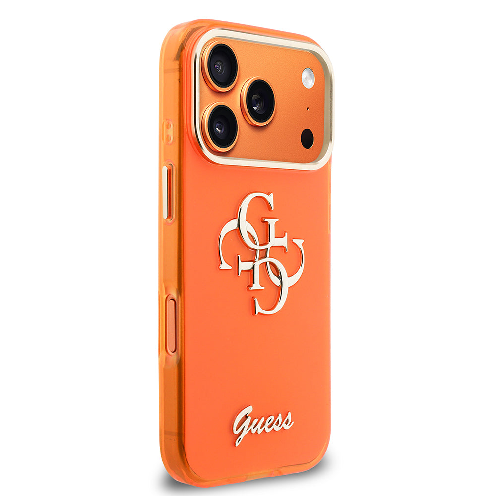 iPhone 17 Pro Max Kılıf Guess Orijinal Lisanslı Yazı ve 4G Büyük Metal Logolu Silikon Kılıf