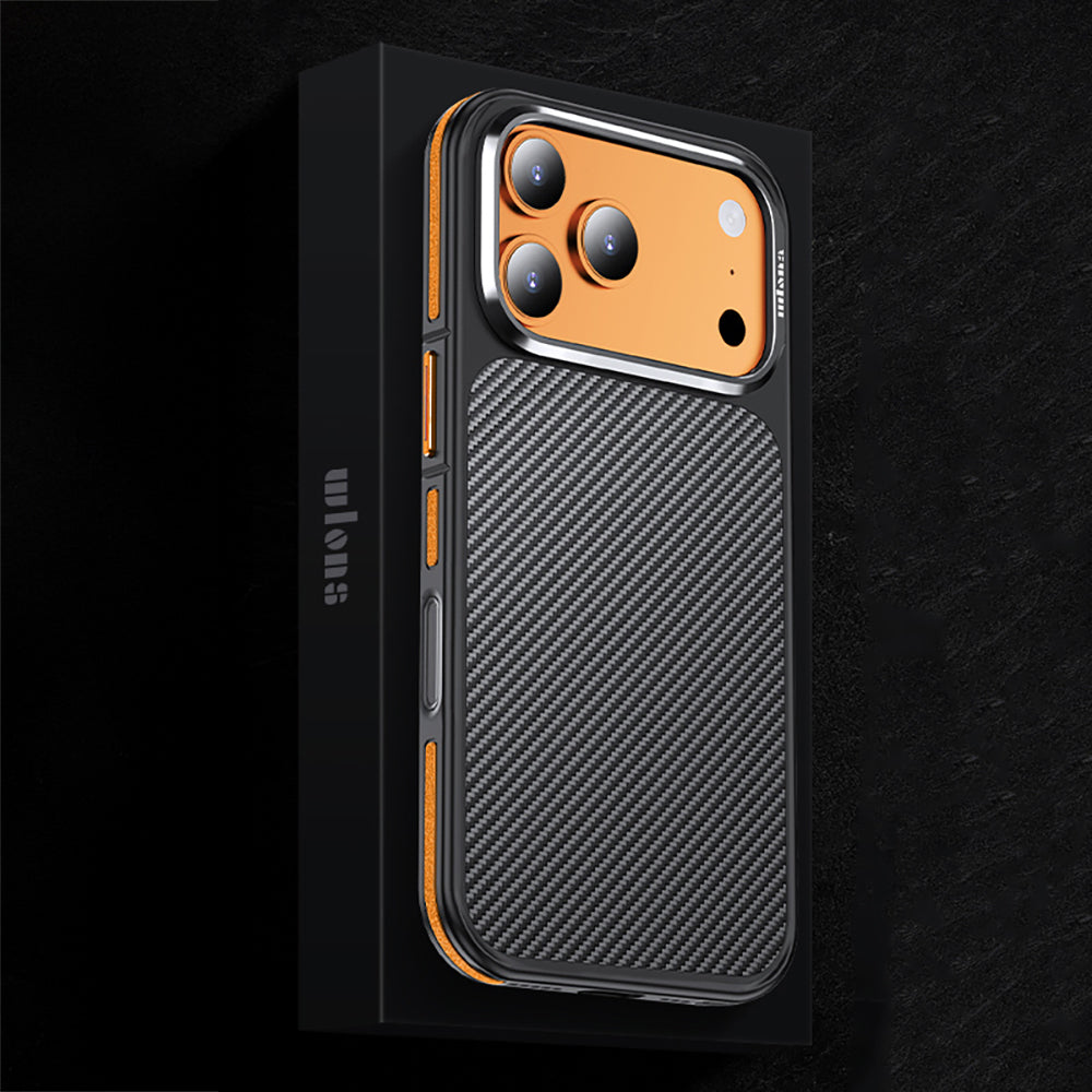 iPhone 17 Pro Max Kılıf Karbon Fiber Görünümlü Wlons Marin Kılıf