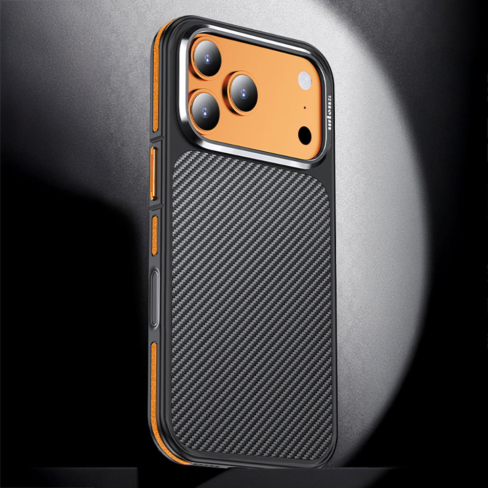 iPhone 17 Pro Max Kılıf Karbon Fiber Görünümlü Wlons Marin Kılıf